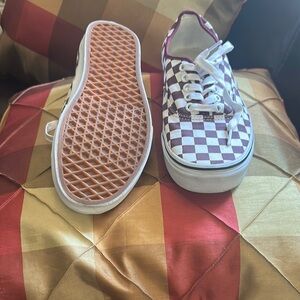 Vans Classic Purple and White Checkered Sneakers